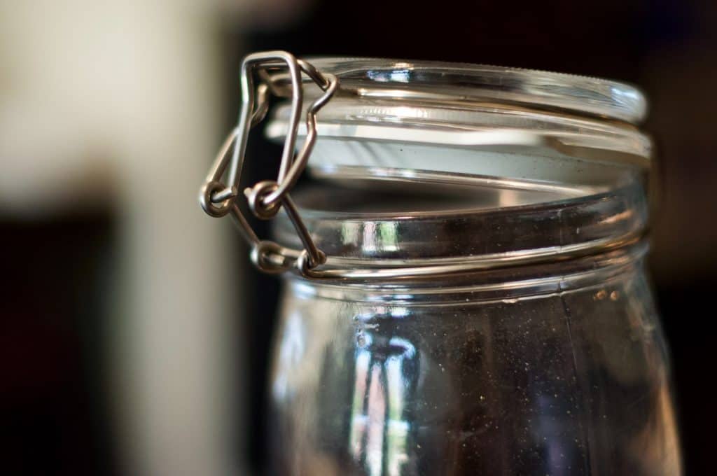 mason jar with an open lid
