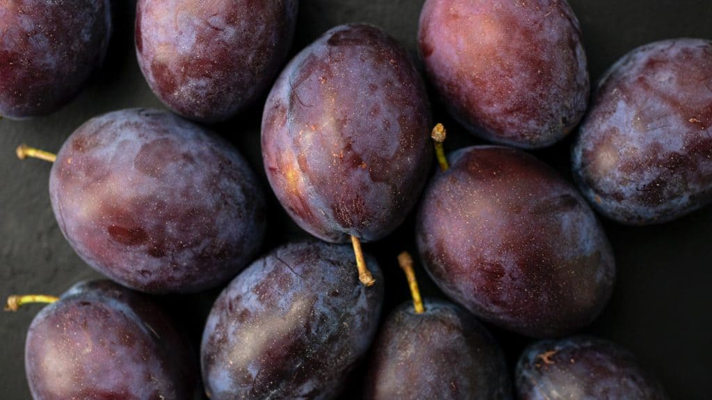closeup of plums